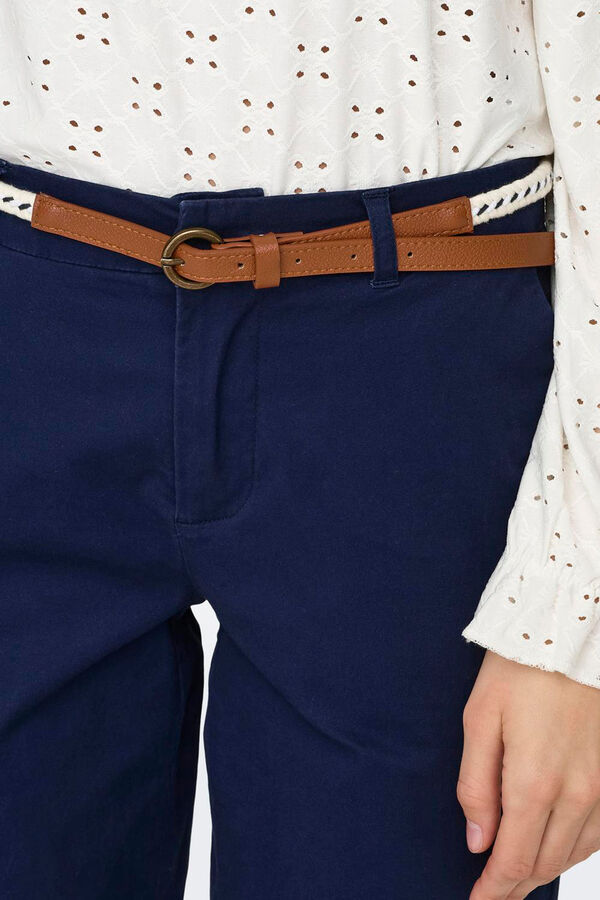 Springfield chinos pants with belt navy