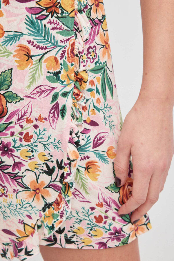 Springfield Kleid Blumen-Print natur