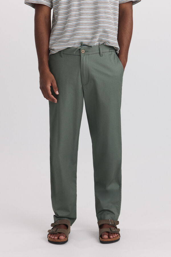 Springfield Lightweight straight fit trousers green
