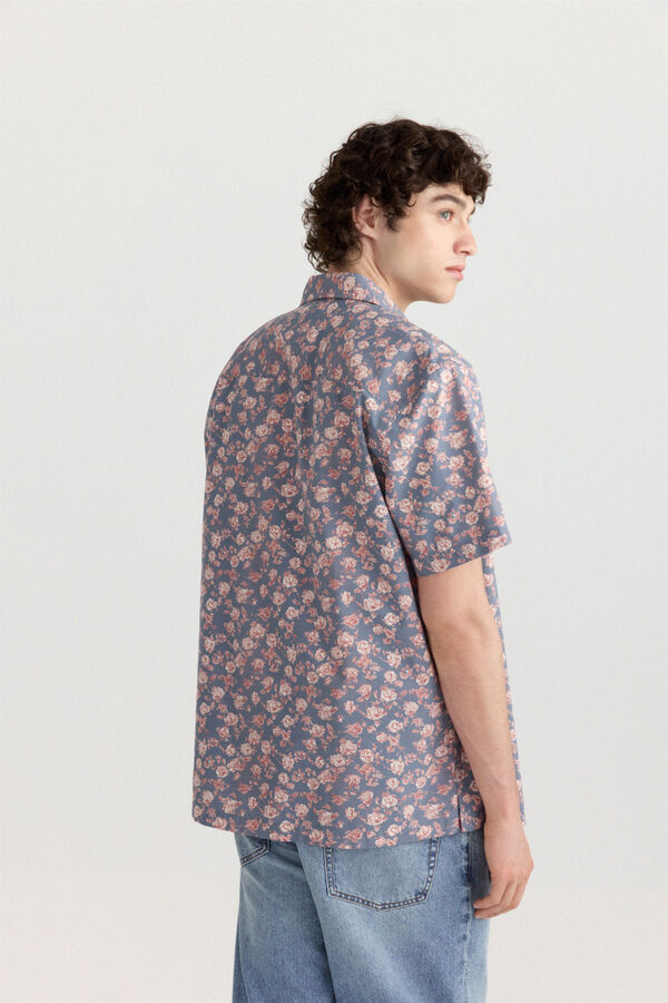 Springfield Printed short sleeve shirt blue