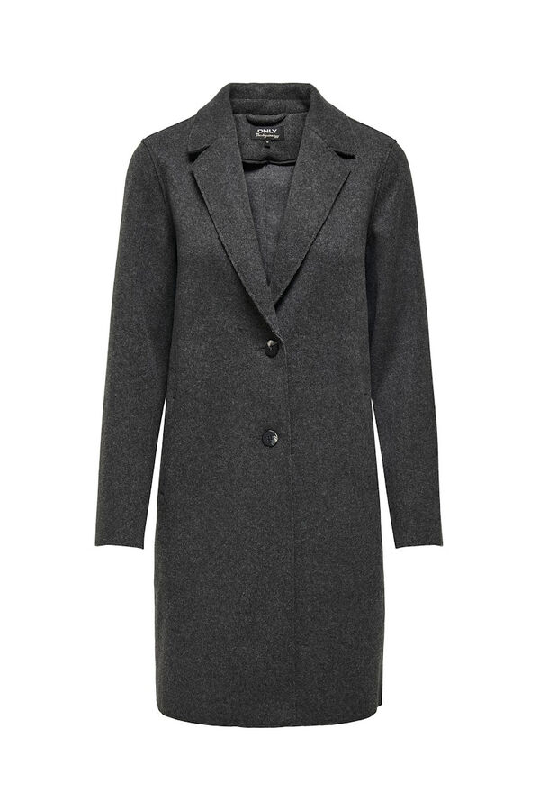 Only Abrigo midi de pa&ntilde;o gris