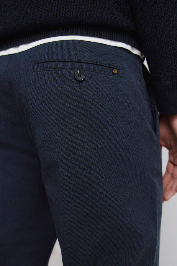 Springfield Slim fit comfort structured trouser blue