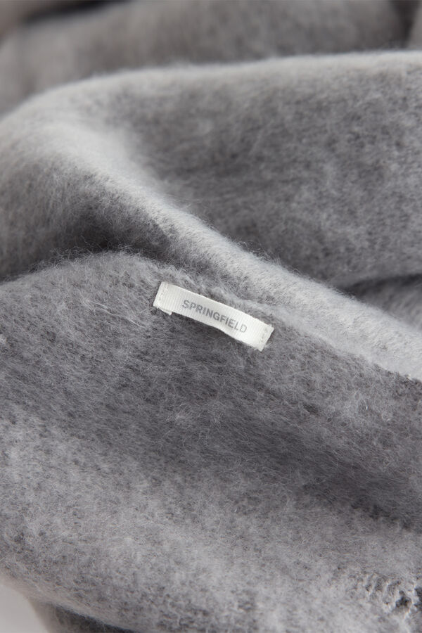 Springfield Bufanda de cuadros con flecos gris