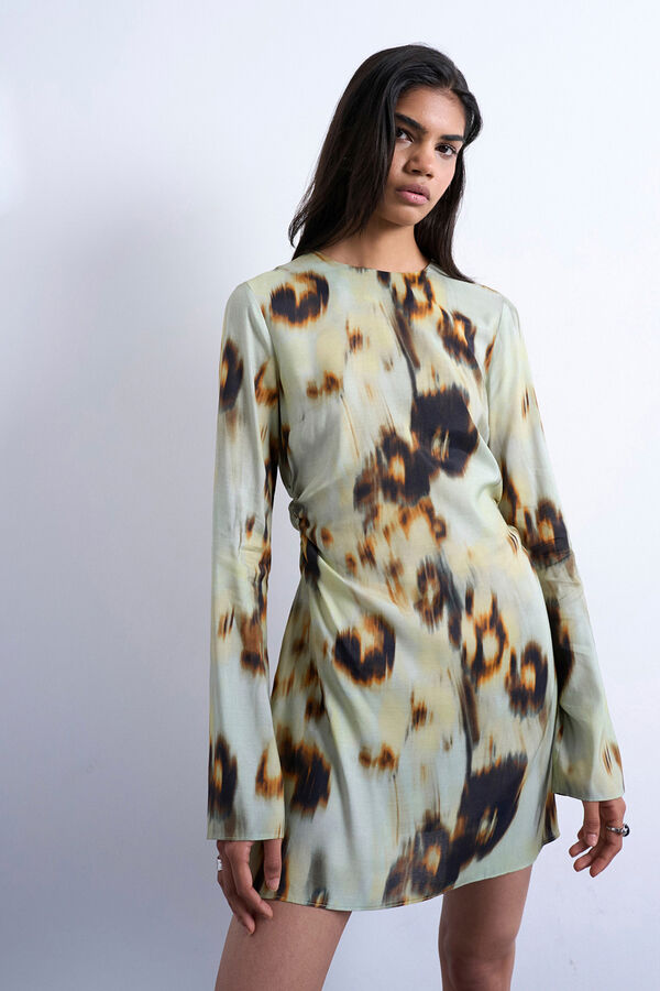 Topshop Vestido curto de viscose verde