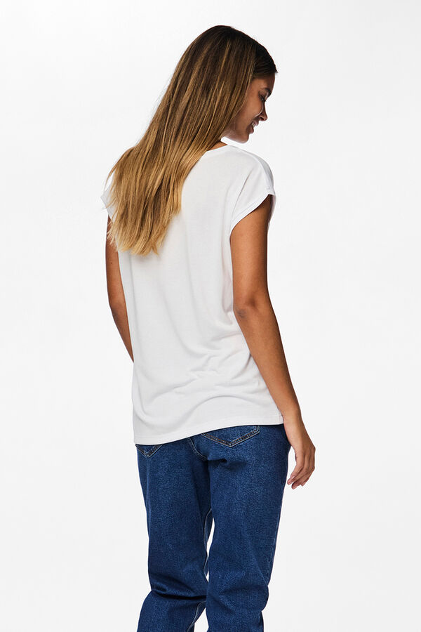 Pieces Cool V T-shirt white