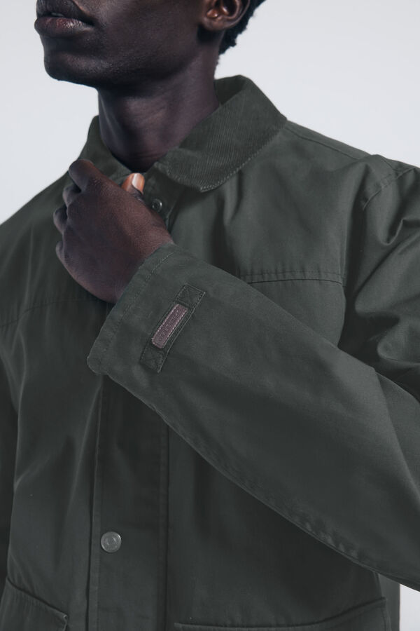 Springfield Parka curta de gola veludo Caqui escuro