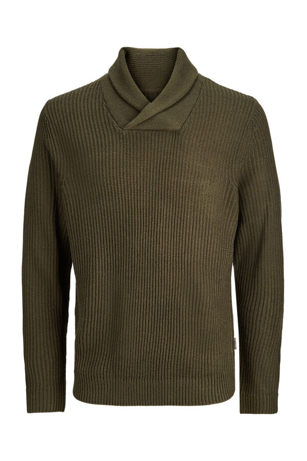 JJ REBEL Jersey de punto cuello cruzado verde