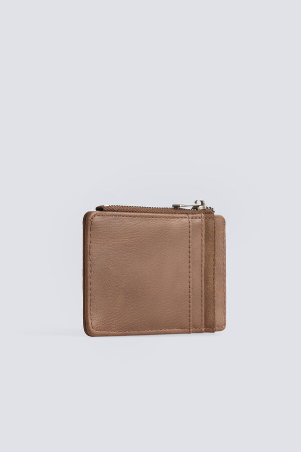 Springfield Bicolour faux leather card holder purse mink