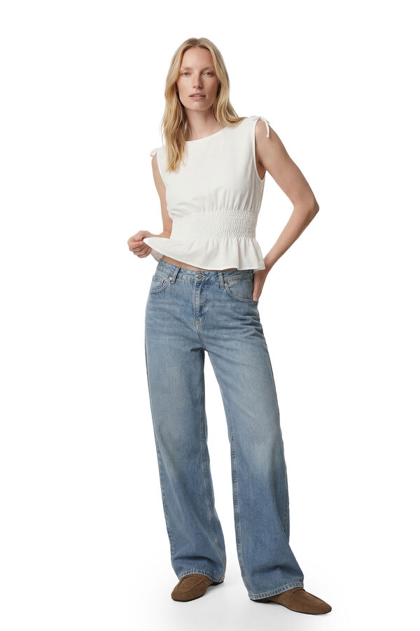 Koton Top sin mangas lazo beige