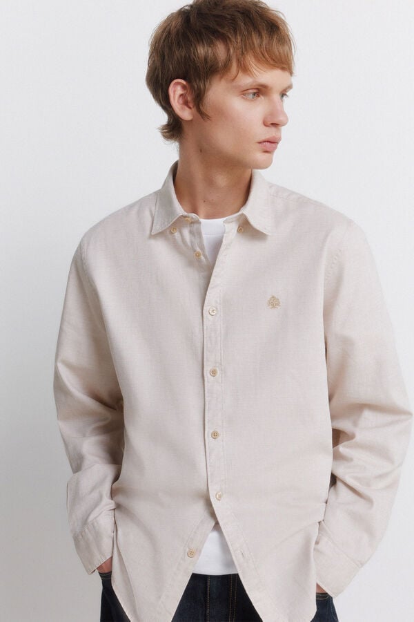 Springfield Camisa estructura beige