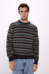 Springfield striped structured jersey mornarskoplava