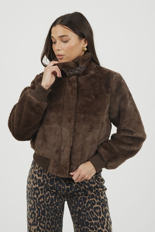 Brave Soul Chaqueta de pelo marrón