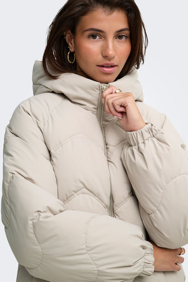 JDY Puffer long coat grey