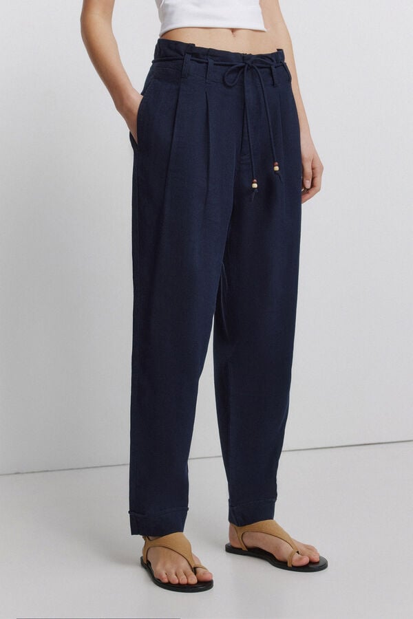 Springfield Linen trousers blue