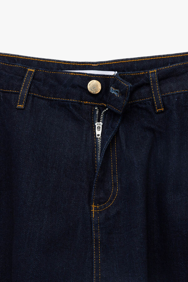 Koton Falda midi de corte est&aacute;ndar azul