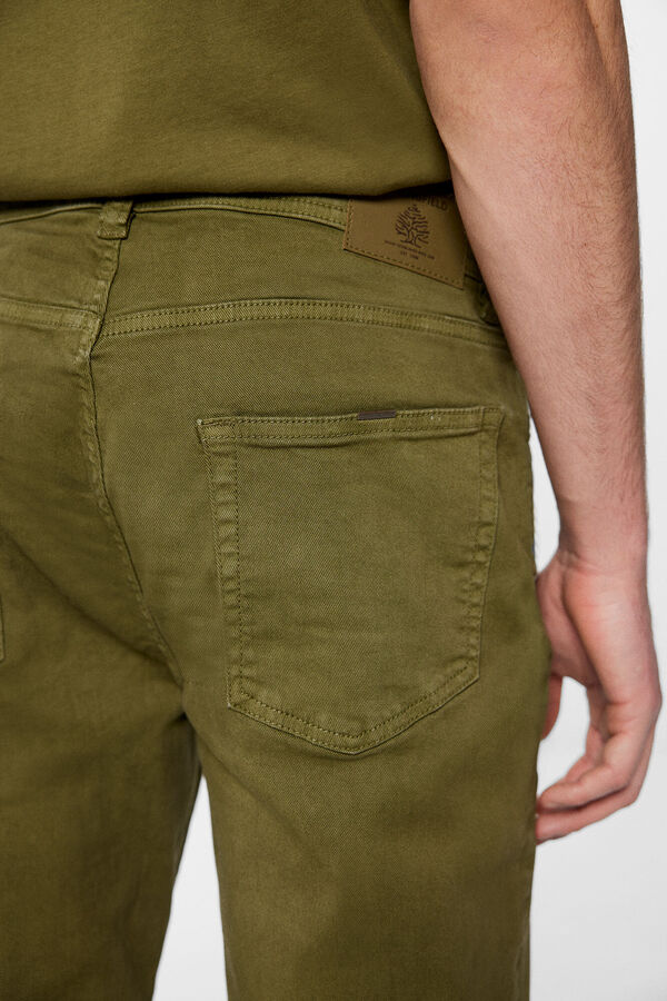 Springfield Uobičajene isprane hlače s 5 džepova u boji kaki