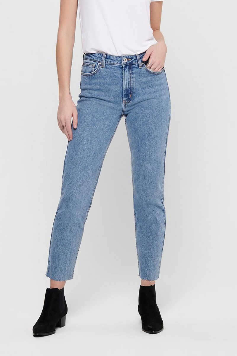 Calças de ganga Straight tiro alto, Jeans para Mulher