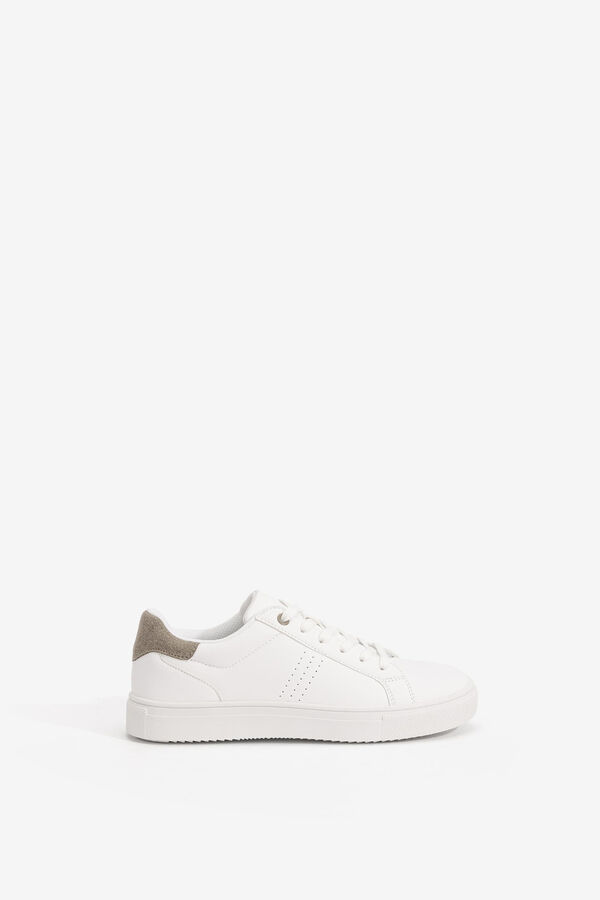 Tiffosi Combined Leather Effect Sports Shoes white
