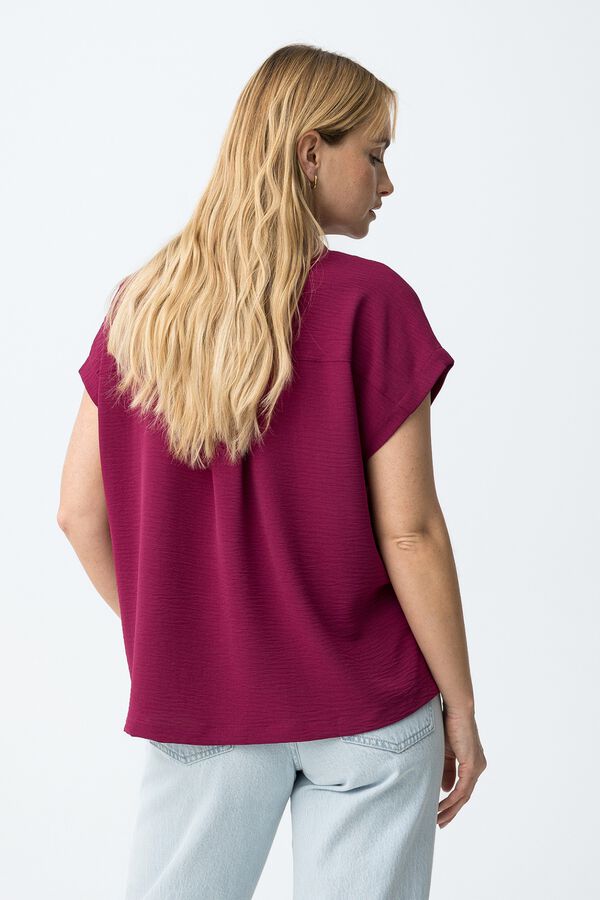Tiffosi Camisa relaxed manga corta burdeos