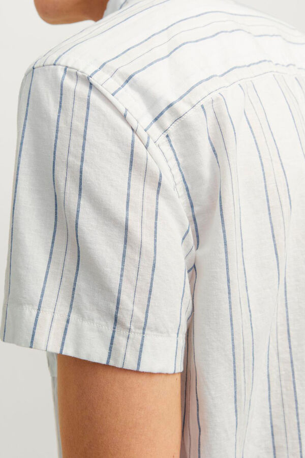 Springfield Striped linen shirt white