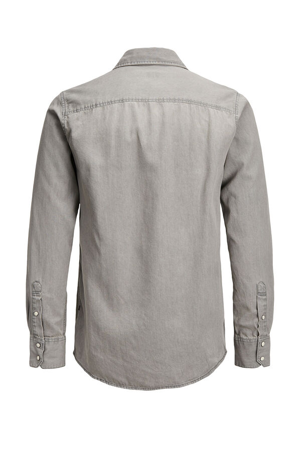 Jack & Jones Camisa denim regular gris