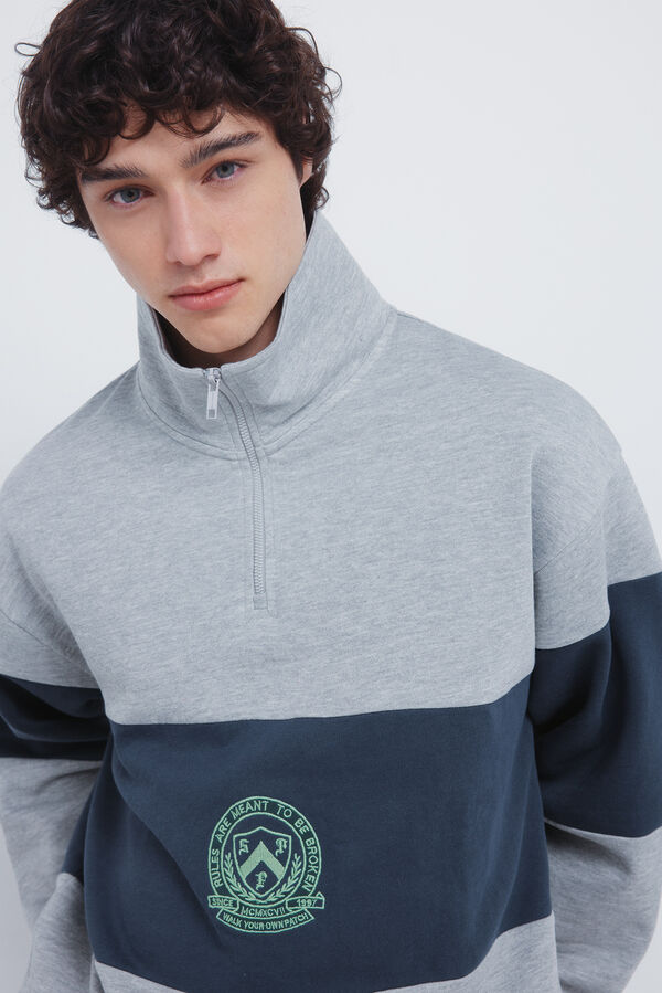 Springfield Sweatshirt with shield cuts grey
