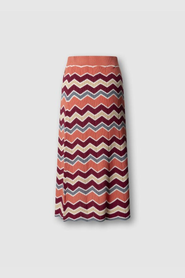 Pepe Jeans Jersey-knit long skirt red