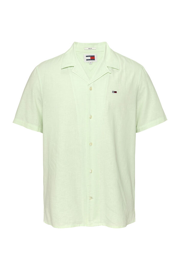 Springfield Camisa con lino Tommy Jeans verde