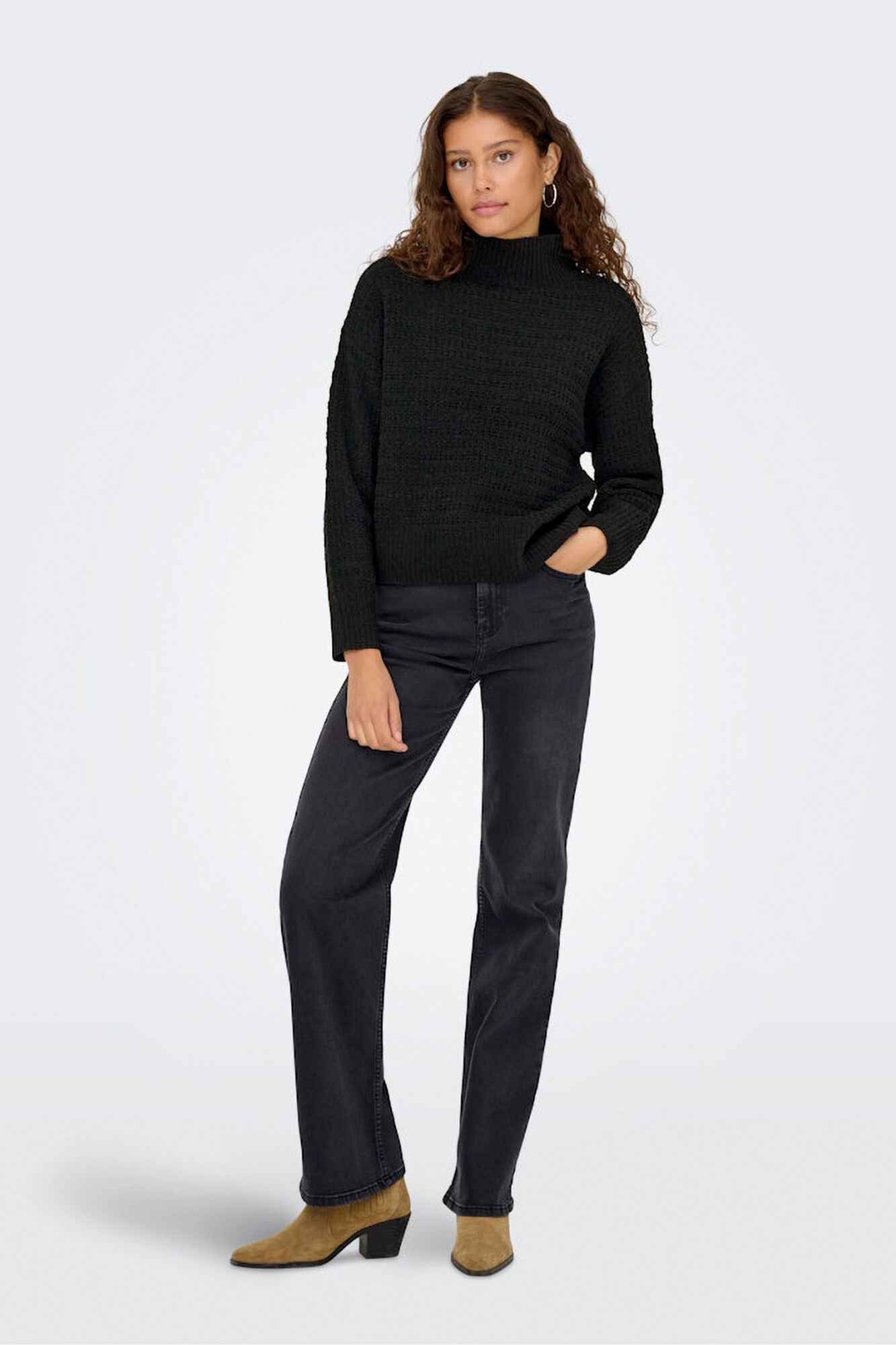 Only Jersey pointelle cuello alto