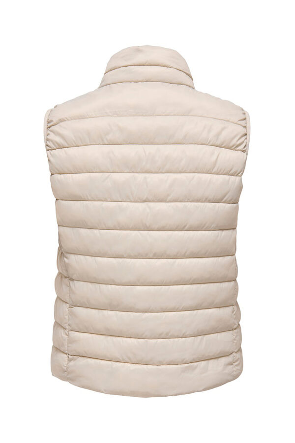 Only Chaleco acolchado cremallera beige