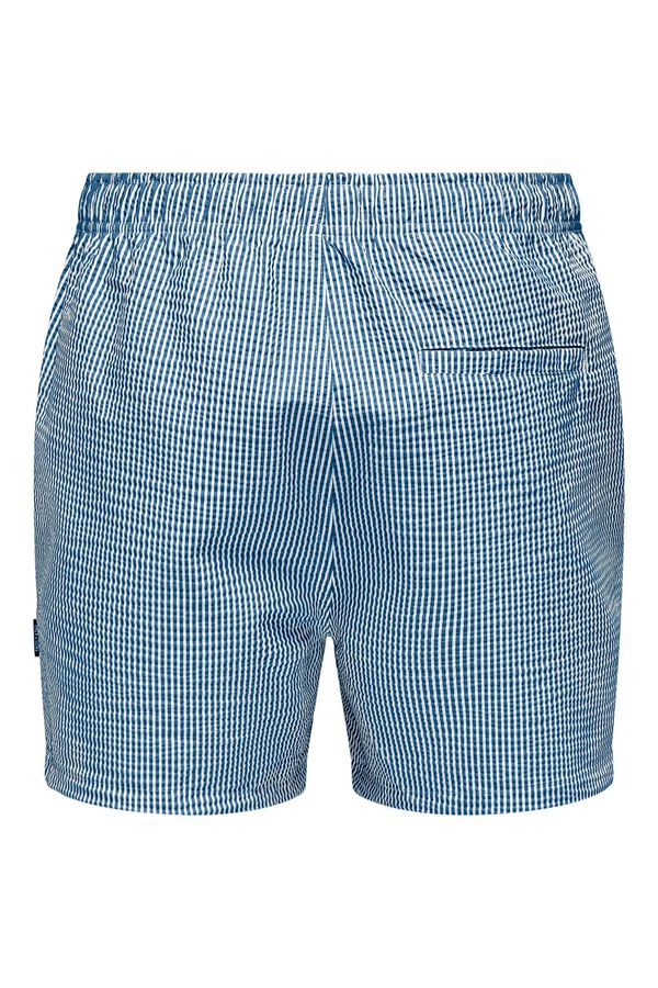 Only & Sons Kurze gestreifte Badehose Blau