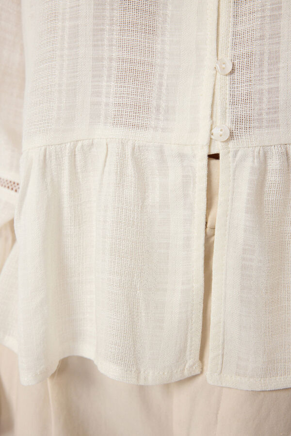 Trendyol Blusa flu&iacute;da botones blanco