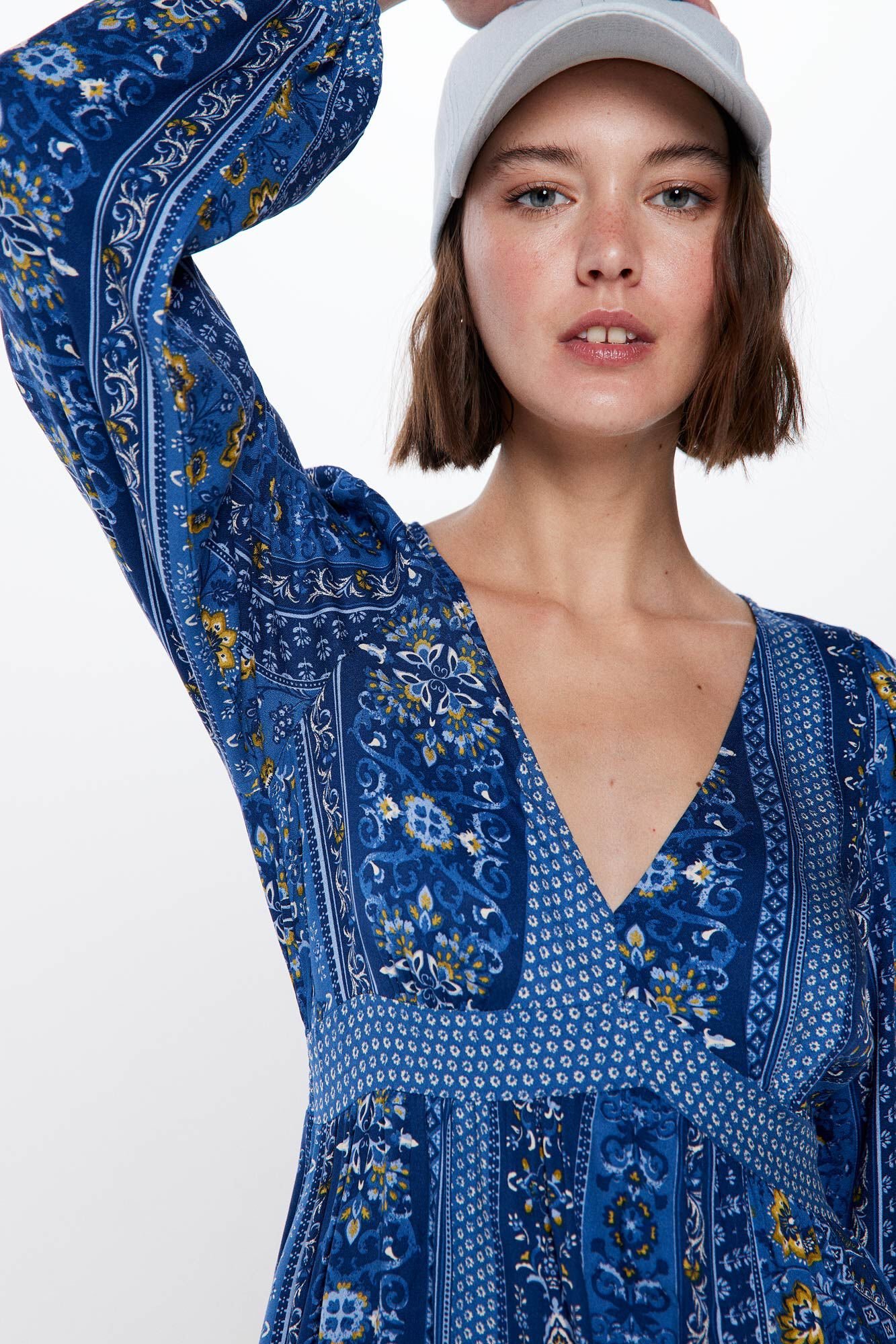 Springfield Robe Mi-Longue Liser&eacute;s Bleus