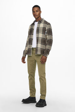 Springfield Checked long-sleeved shirt gris