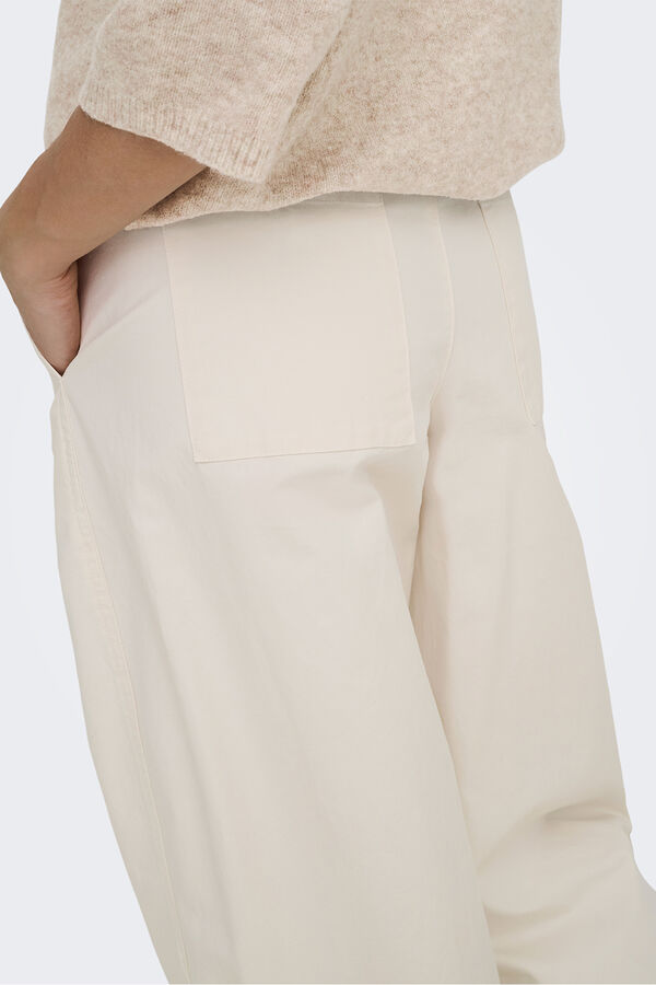 JDY Long barrel trouser white