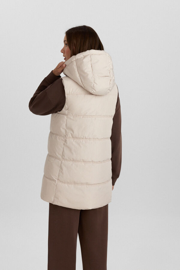 Springfield Long down gilet with hood nude