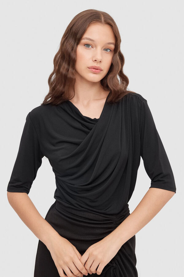 Inside Draped T-shirt black