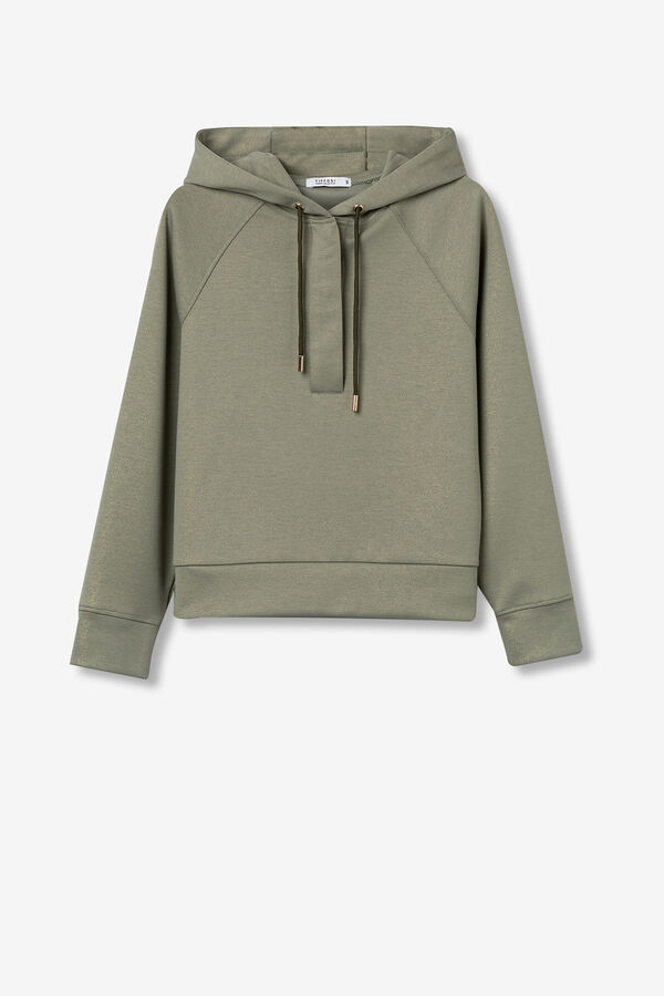 Tiffosi Sweatshirt Metalizado com Bot&otilde;es bege