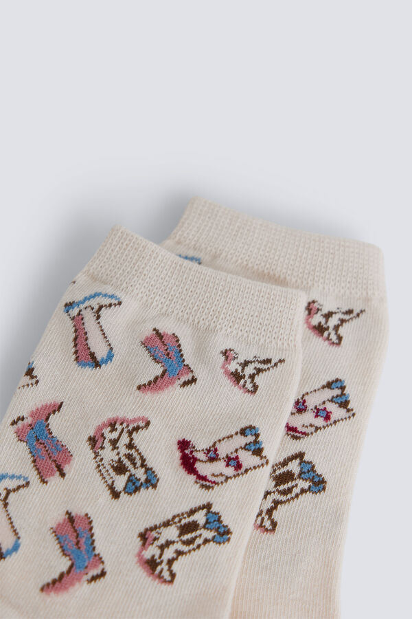 Springfield Duge čarape sa motivom kauboja Bež