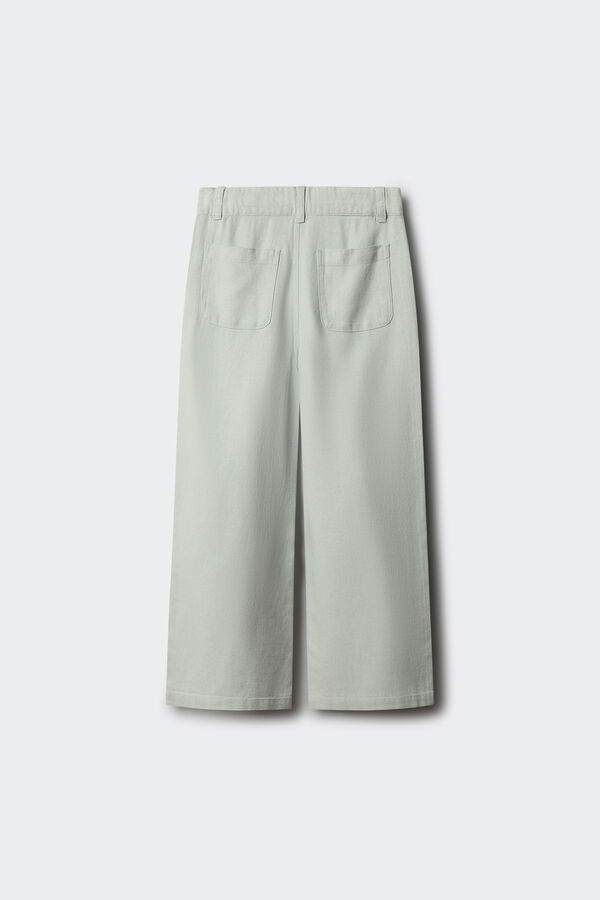 Springfield Kids Dečije pantalone od lana Zelena