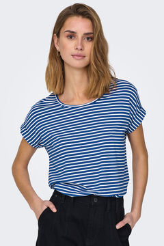 Springfield Striped short-sleeved round neck T-shirt blue