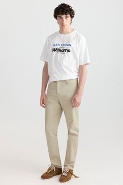 Springfield Washed slim fit 5-pocket trousers
