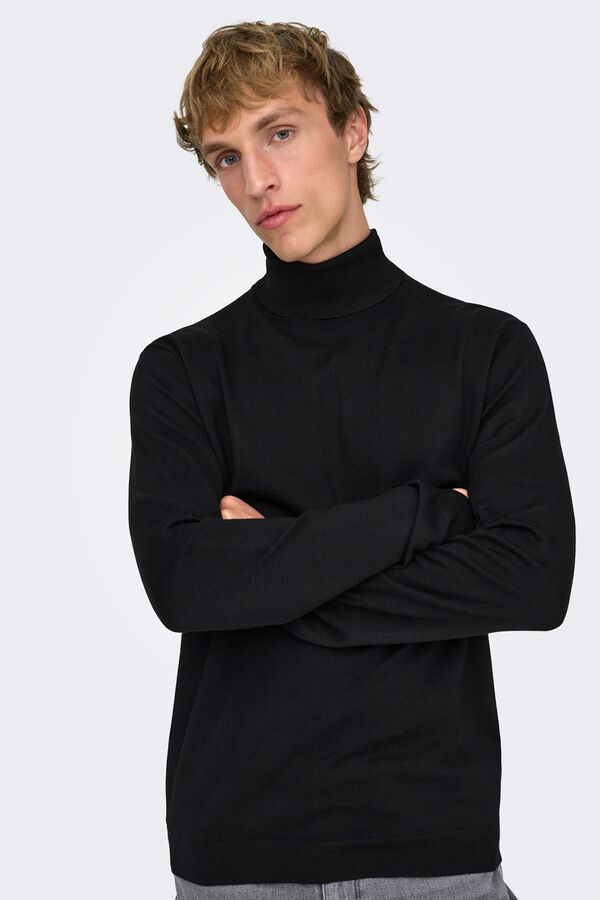 Only & Sons Jersey cuello vuelto negro