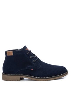 Springfield Men's casual split-leather ankle boots by the brand Xti.  navy
