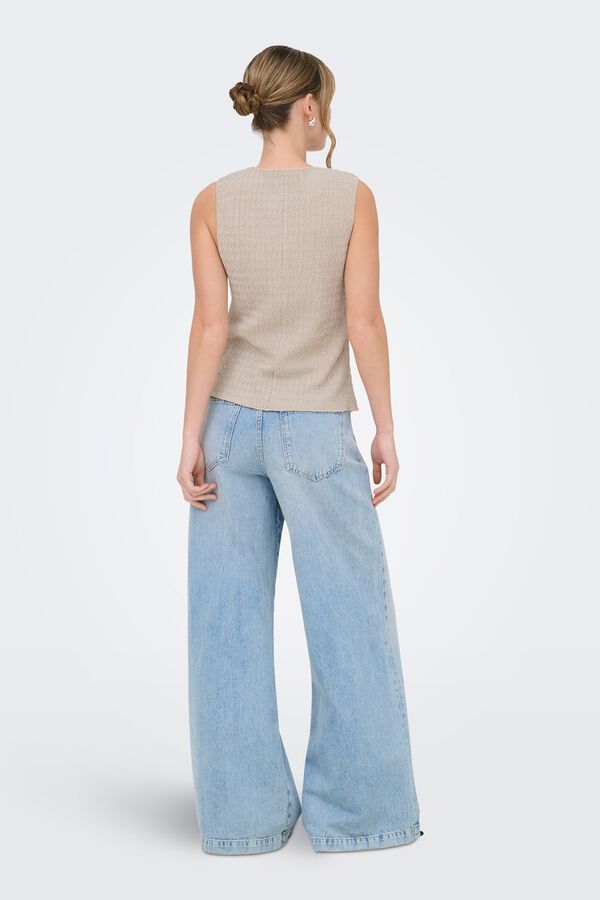 Only Chaleco estructura beige