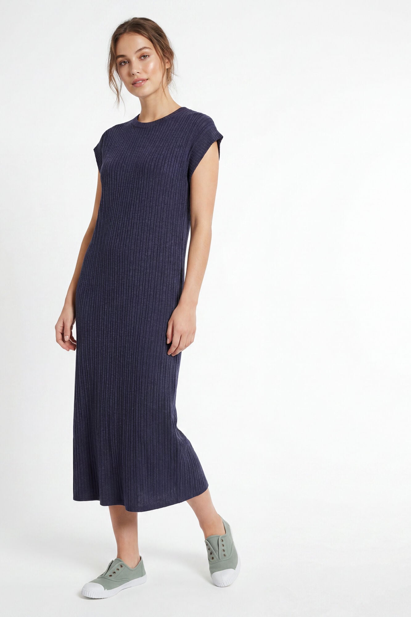 Pieces Midi-Kleid kurz&auml;rmelig