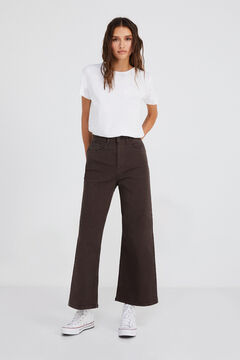 Springfield Sustainable wash colour culotte jeans brown