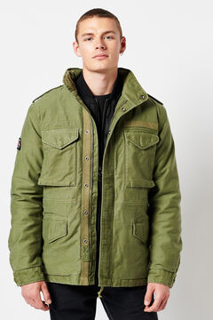 Springfield M65 jacket with faux shearling lining bézs