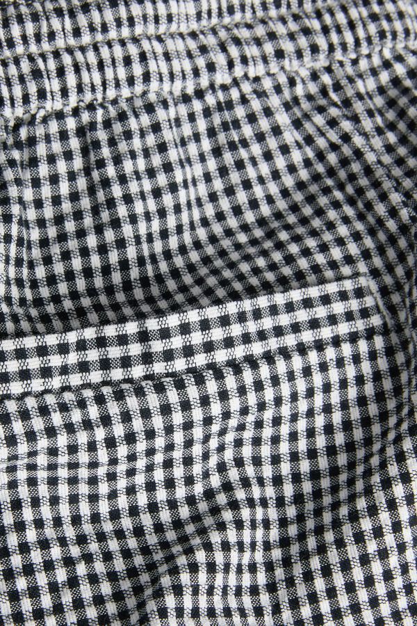 Jack & Jones Pantal&oacute;n seersucker algod&oacute;n negro