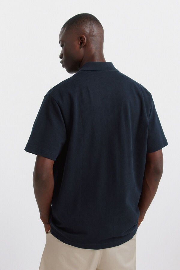 Springfield Polo shirt with regular fit pocket blue
